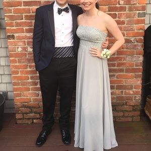 Grey strapless prom dress/bridesmaid dress